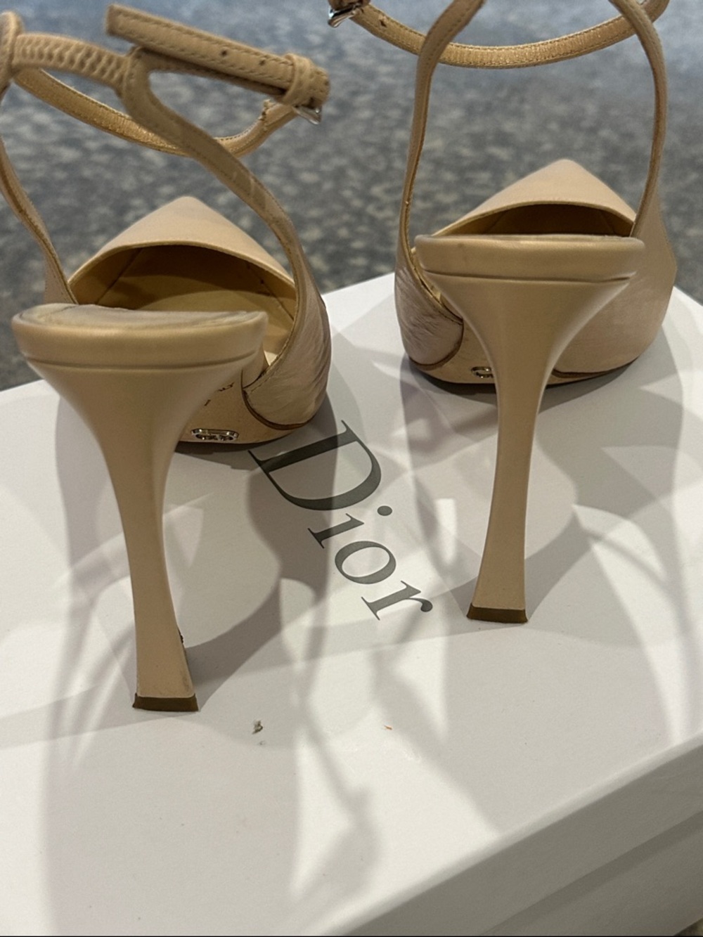 Dior Beige Pointed-Toe Ankle-Strap Pumps SIZE 37 - Picture 6 of 16